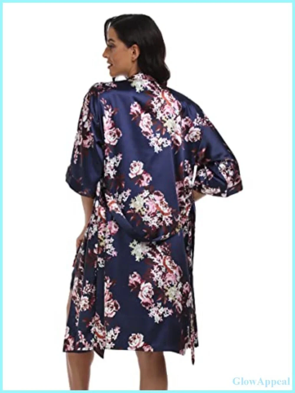 Women's Satin Robe & Cami Pajama Set, V-Neck Lingerie Sleepwear